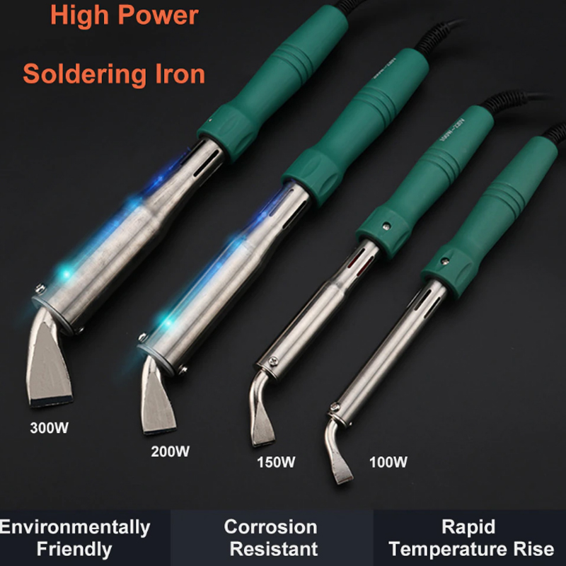 220V 100/150/200/300W High Power Electric Soldering Iron Chisel Point Copper Tip